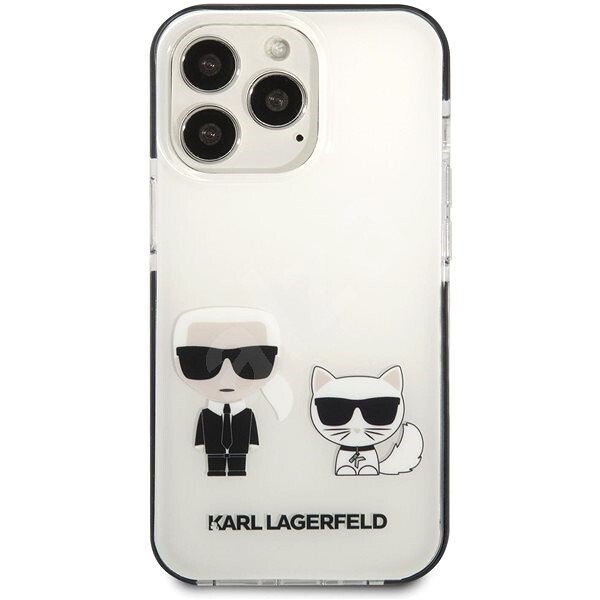 Husa Cover Karl Lagerfeld TPE Karl &Choupette Heads pentru iPhone 13 Pro White thumb