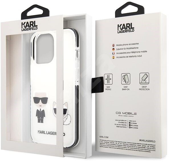 Husa Cover Karl Lagerfeld TPE Karl &Choupette pentru iPhone 13 Pro Max White thumb