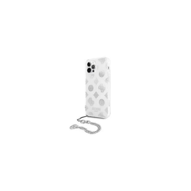 Husa Cover Guess Chain Peony pentru iPhone 12 Pro Max Silver