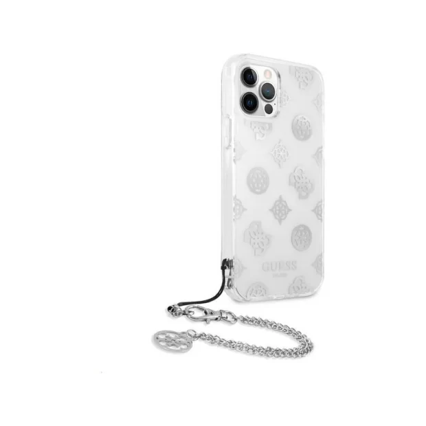 Husa Cover Guess Chain Peony pentru iPhone 12 Pro Max Silver