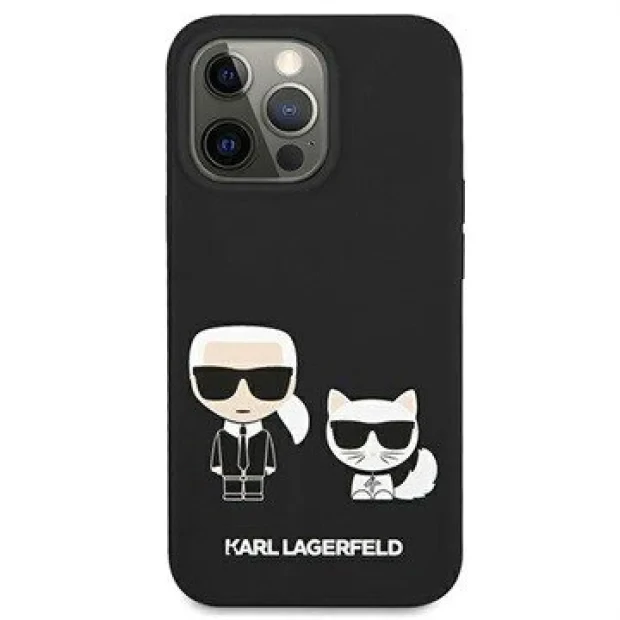 Husa Cover Karl Lagerfeld Choupette Liquid Silicone pentru iPhone 13 Pro Black