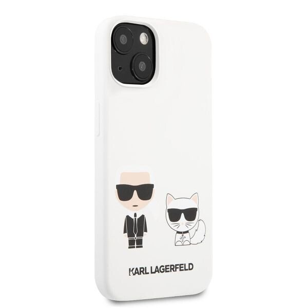 Husa Cover Karl Lagerfeld Choupette Liquid Silicone pentru iPhone 13 White thumb