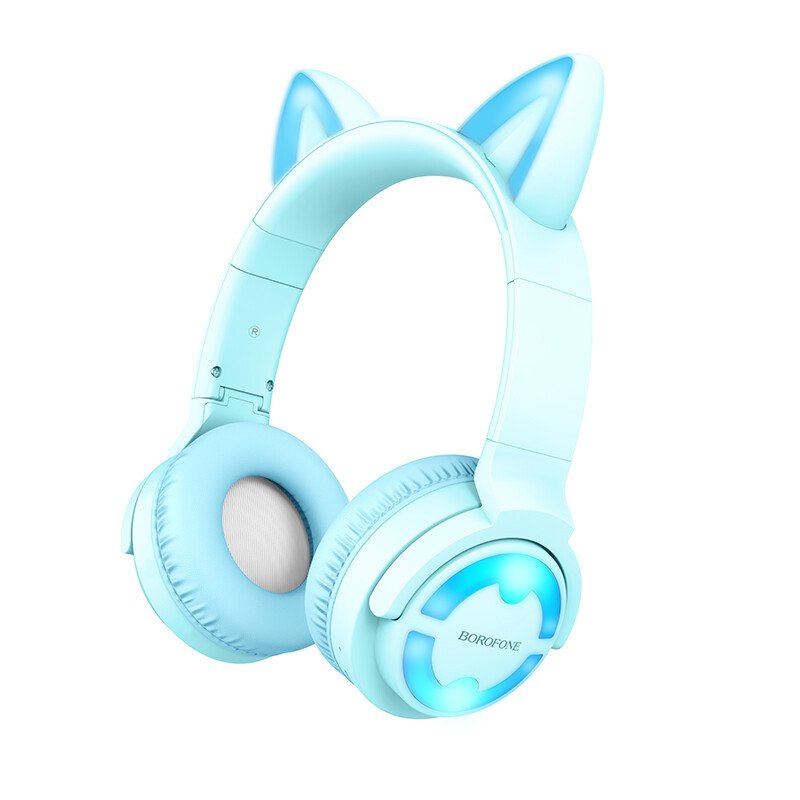 Casti Bluetooth Borofone BH39 Cat Ear Albastru thumb