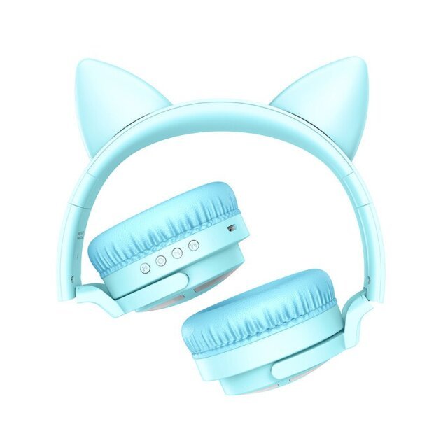 Casti Bluetooth Borofone BH39 Cat Ear Albastru