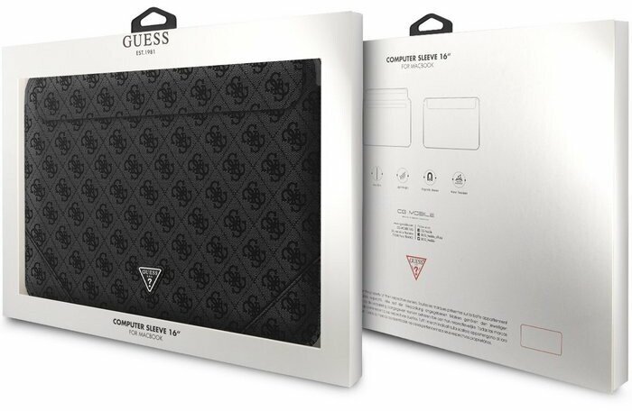 Geanta Laptop Guess PU Triangle Metal Logo 16 Inch Black thumb