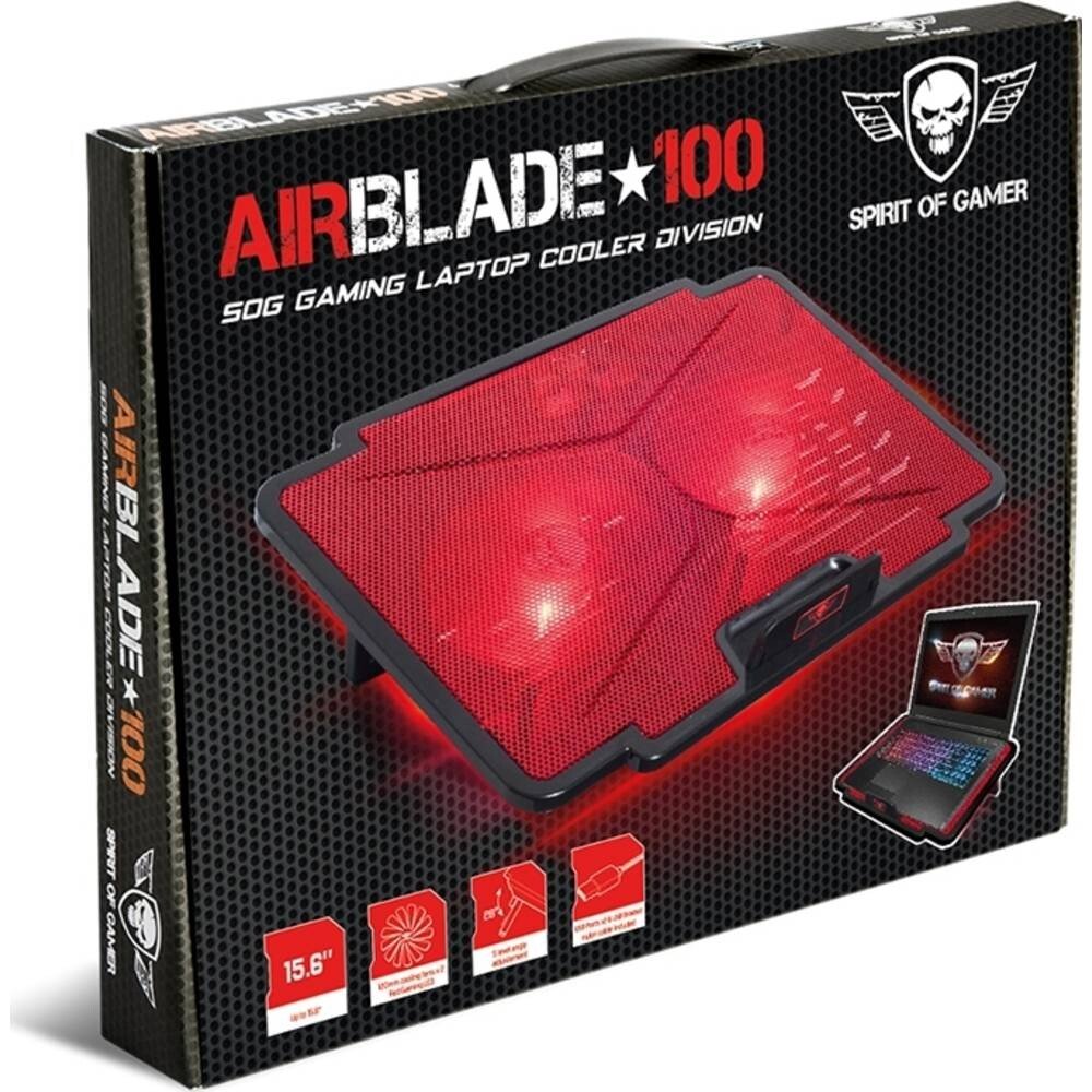 Cooler AirBlade Spirit of Gamer SOG-VE100RE cu Led 2xUsb 15.6 Inch Rosu thumb