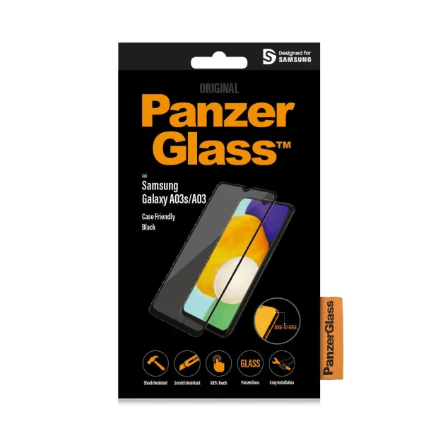 PanzerGlass Screen Protector pentru Samsung Galaxy A03s Transparent Black Frame