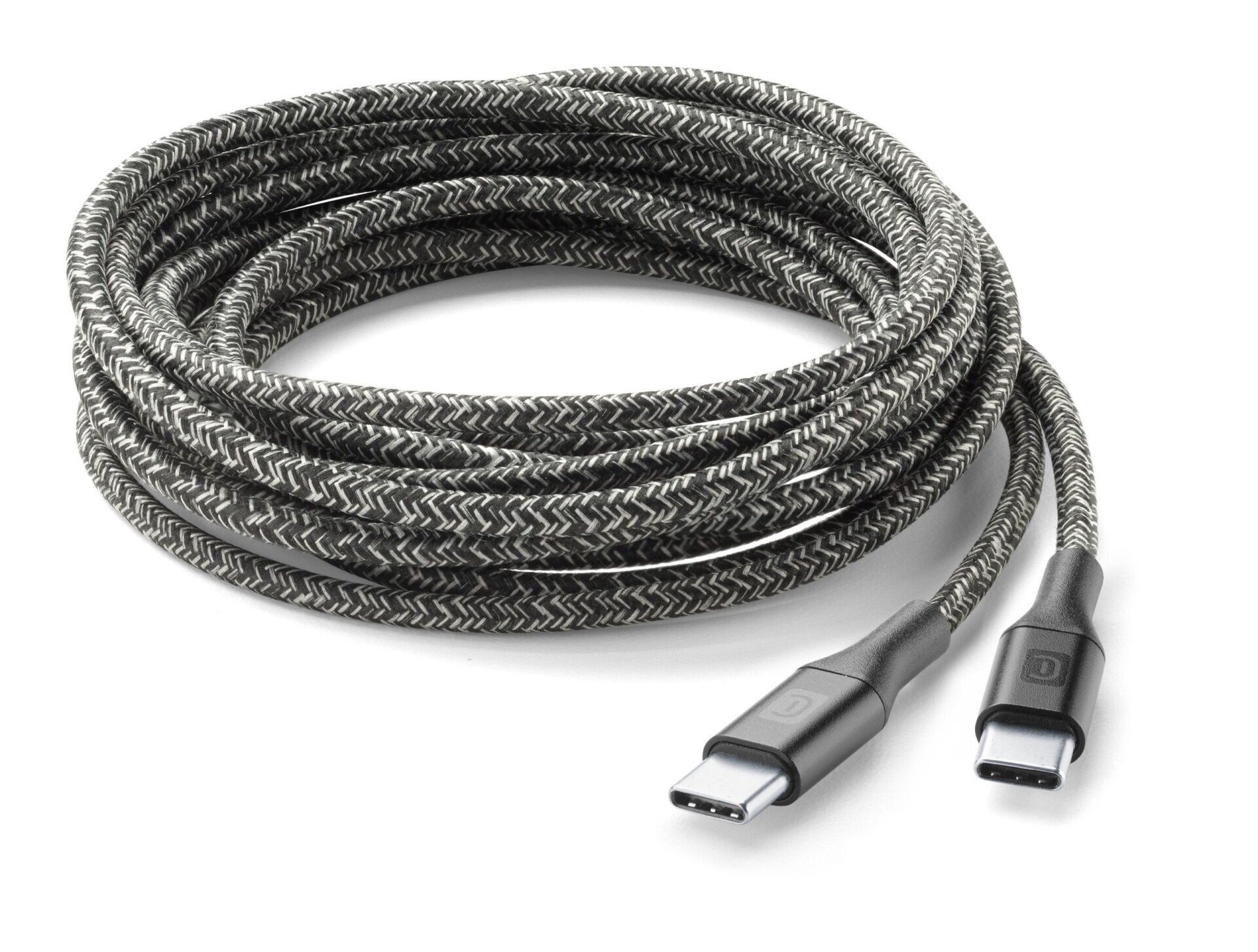 Cablu Cellularline USB-C to USB-C 2.5M Textil Negru thumb