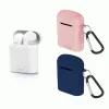 Set Casti Mini Wireless Contact /Huse de Protectie Roz/Albastru