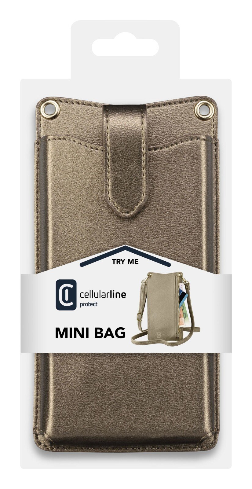 Geanta Universala Cellularline Mini Bag Auriu thumb