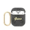 Husa Cover Guess 4G Script PC/PU pentru Airpods 1/2 Gri