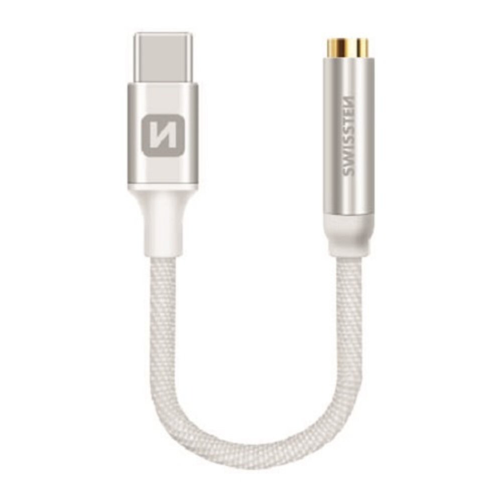 Adaptor Audio Swissten Usb-C la Jack 3.5mm 0.15m Argintiu thumb