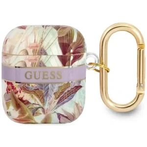 Husa Guess Flower Print pentru Airpods 1/2 Mov