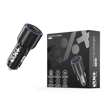 Incarcator Auto Next One 63W Car Chr Dual Alb thumb