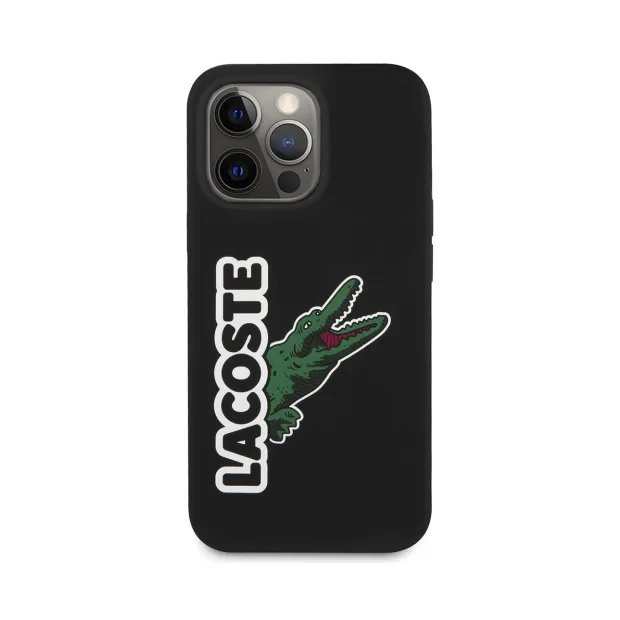 Husa Cover Lacoste Silicon Glossy Printing Logo iPhone 12/12Pro Negru