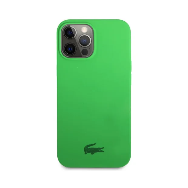 Husa Cover Lacoste Silicon Glossy Printing Logo iPhone 12/12Pro Verde