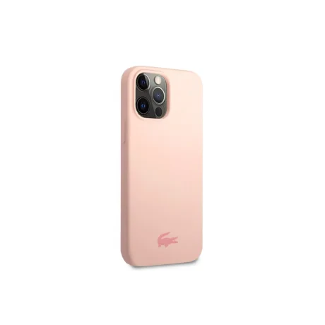 Husa Cover Lacoste Silicon Glossy Printing Logo iPhone 13Pro Roz
