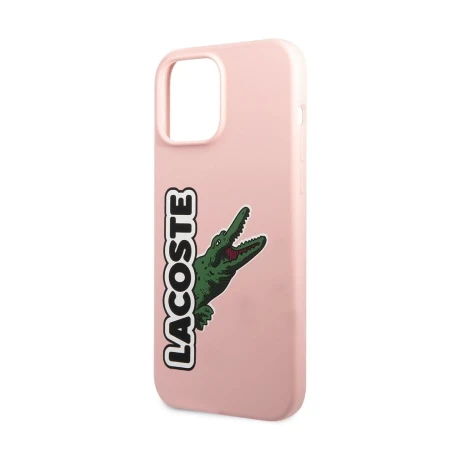 Husa Cover Lacoste Silicon Glossy Printing Logo iPhone 13 Pro Max Roz