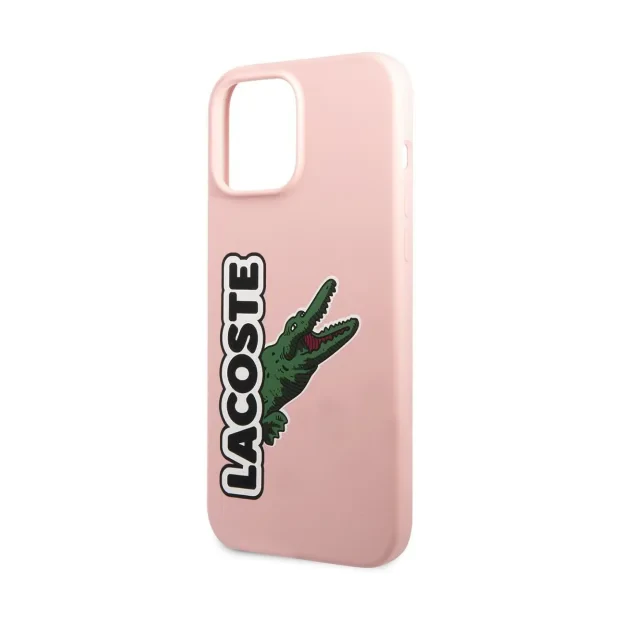 Husa Cover Lacoste Silicon Glossy Printing Logo iPhone 13 Pro Max Roz