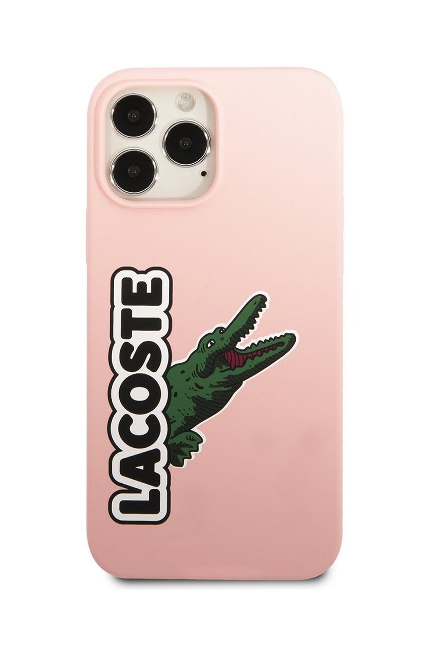 Husa Cover Lacoste Silicon Glossy Printing Logo iPhone 13 Pro Max Roz thumb