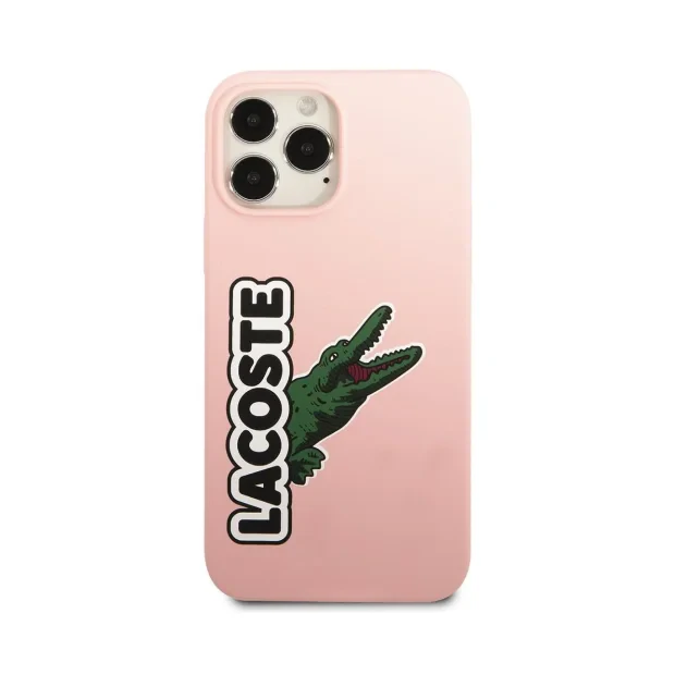 Husa Cover Lacoste Silicon Glossy Printing Logo iPhone 13 Pro Max Roz