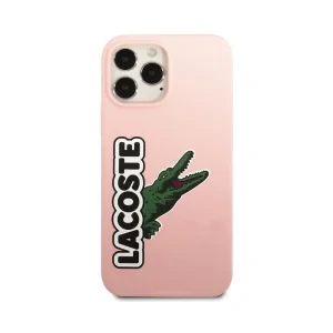 Husa Cover Lacoste Silicon Glossy Printing Logo iPhone 13 Pro Roz