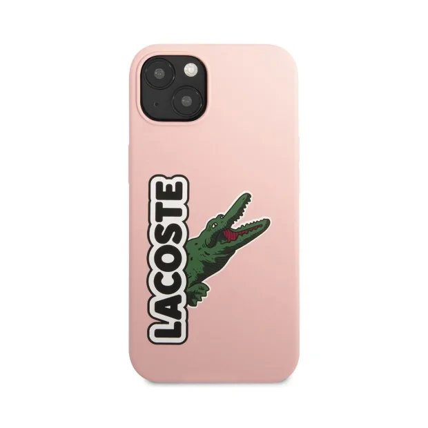 Husa Cover Lacoste Silicon Glossy Printing Logo iPhone 13 Roz