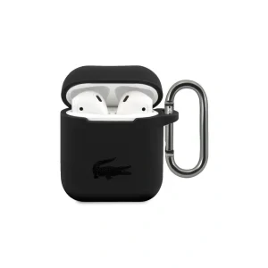 Husa Cover Lacoste Silicon Glossy Printing Logo pentru Airpods 1/2 Negru