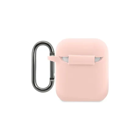 Husa Cover Lacoste Silicon Glossy Printing Logo pentru Airpods 1/2 Roz
