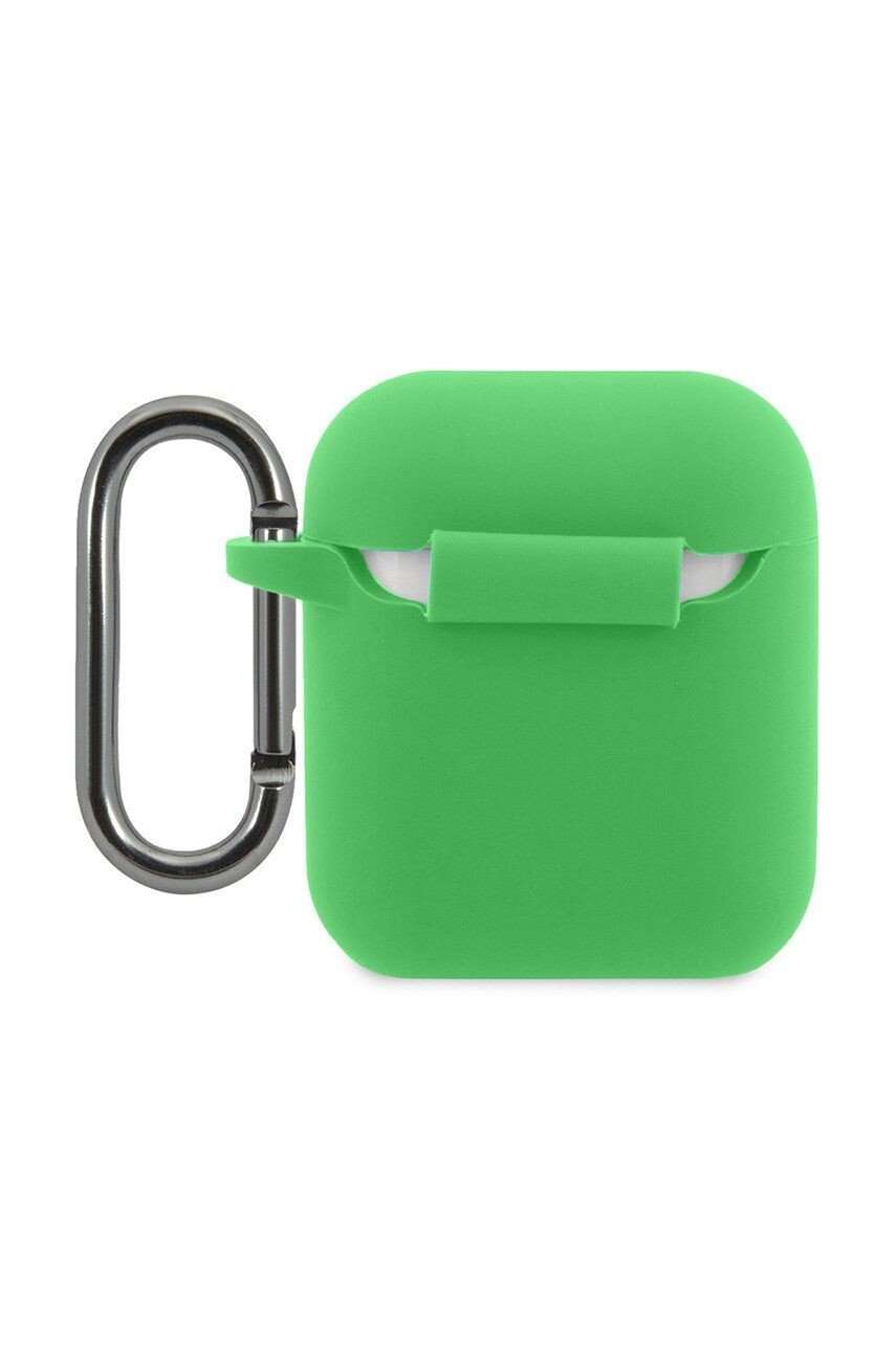 Husa Cover Lacoste Silicon Glossy Printing Logo pentru Airpods 1/2 Verde thumb
