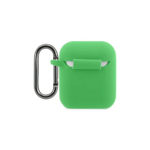 Husa Cover Lacoste Silicon Glossy Printing Logo pentru Airpods 1/2 Verde