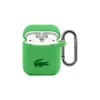 Husa Cover Lacoste Silicon Glossy Printing Logo pentru Airpods 1/2 Verde