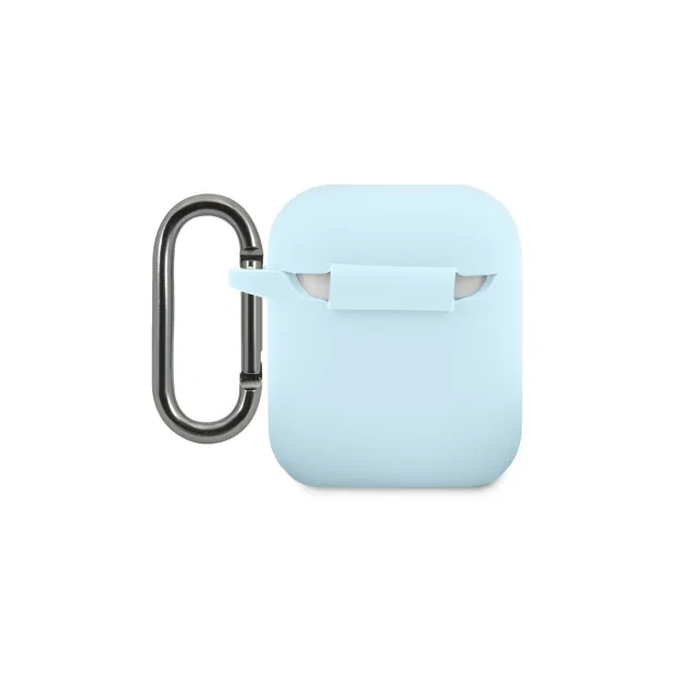 Husa Cover Lacoste Silicon Glossy Printing Logo pentru Airpods 2 Albastru