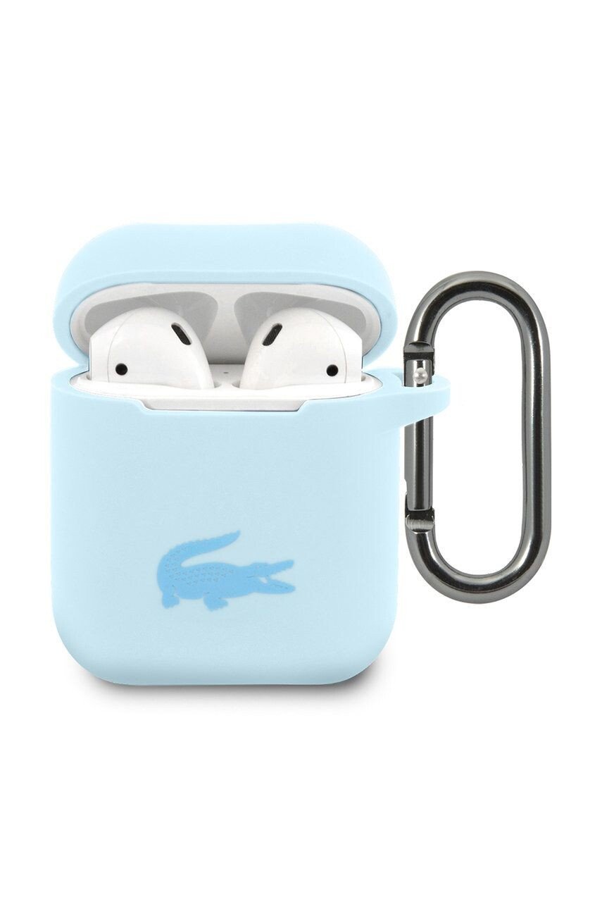 Husa Cover Lacoste Silicon Glossy Printing Logo pentru Airpods 2 Albastru thumb