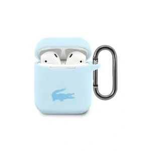 Husa Cover Lacoste Silicon Glossy Printing Logo pentru Airpods 2 Albastru