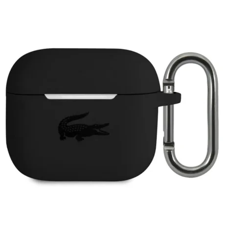Husa Cover Lacoste Silicon Glossy Printing Logo pentru Airpods 3 Negru
