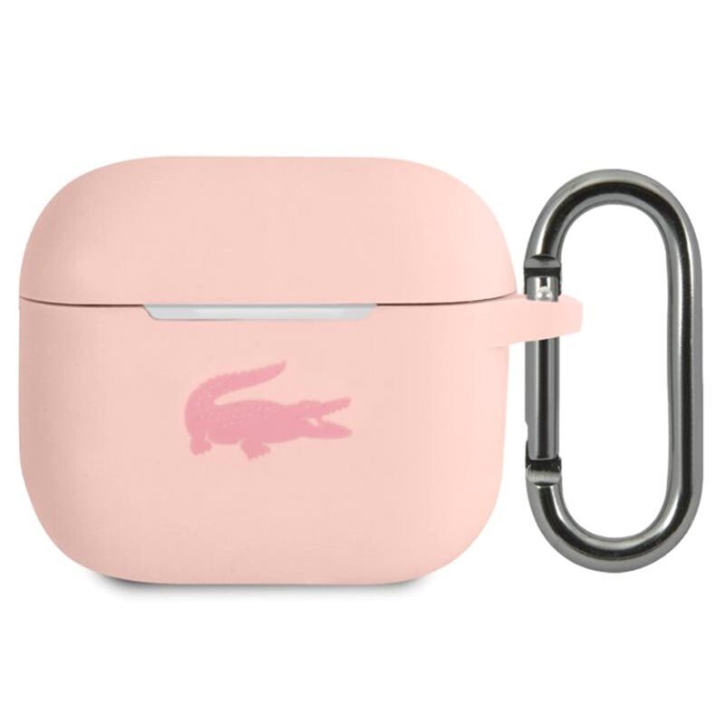 Husa Cover Lacoste Silicon Glossy Printing Logo pentru Airpods 3 Pink thumb