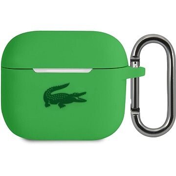 Husa Cover Lacoste Silicon Glossy Printing Logo pentru Airpods 3 Verde thumb