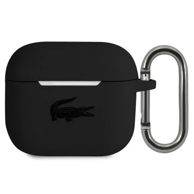 Husa Cover Lacoste Silicon Glossy Printing Logo pentru Airpods Pro Negru