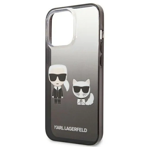 Husa Cover Hard Iconic Karl Lagerfeld &amp; Choupette iPhone 13 Pro Max Rama Neagra