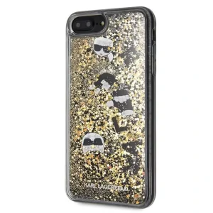 Husa Cover Hard Karl Lagerfeld Glitter Gold pentru iPhone 7/8plus Negru
