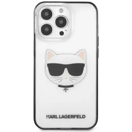 Husa Cover Karl Lagerfeld Iconic Choupette iPhone 13 Pro Max Rama Neagra