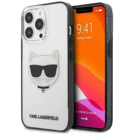 Husa Cover Karl Lagerfeld Iconic Choupette iPhone 13 Pro Max Rama Neagra