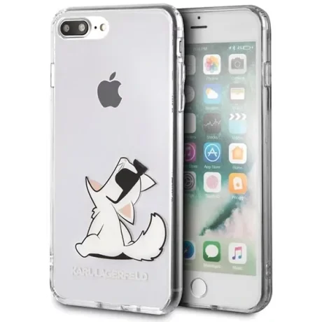 Husa Cover Karl Lagerfeld pentru iPhone 7/8 Plus Fun Choupette Transparent