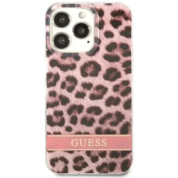 Husa Guess Leopard Case pentru iPhone 13 Pro Max Roz