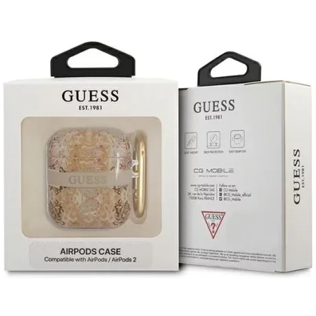 Husa Guess pentru Airpods 1/2 Paisley Auriu