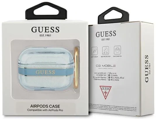 Husa Guess pentru Airpods Pro Blue Strap Albastru thumb