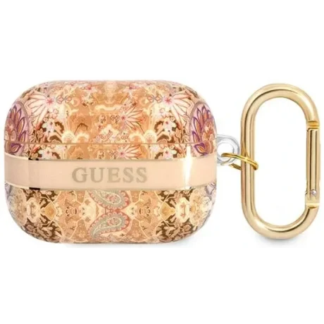 Husa Guess pentru Airpods Pro Paisley Auriu