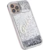 Husa Guess pentru iPhone Hard Glitter Vintage iPhone 12 Pro Max Argintiu