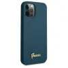 Husa Guess pentru iPhone Metal Logo iPhone 12 Pro Max Albastru